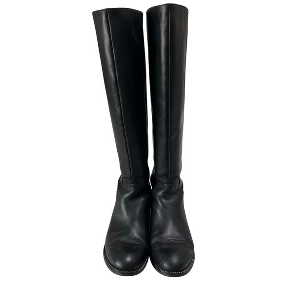 Franco Sarto Brindley Women’s Riding Boots Leather Size 8M Black Zip Back - Picture 2 of 8